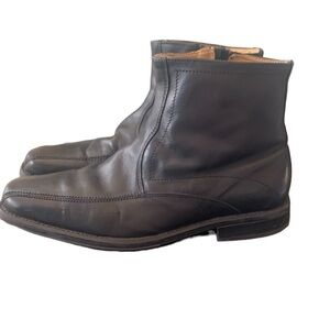 Giorgio Brutini Black Leather Ankle Boots Side Zip Size 11